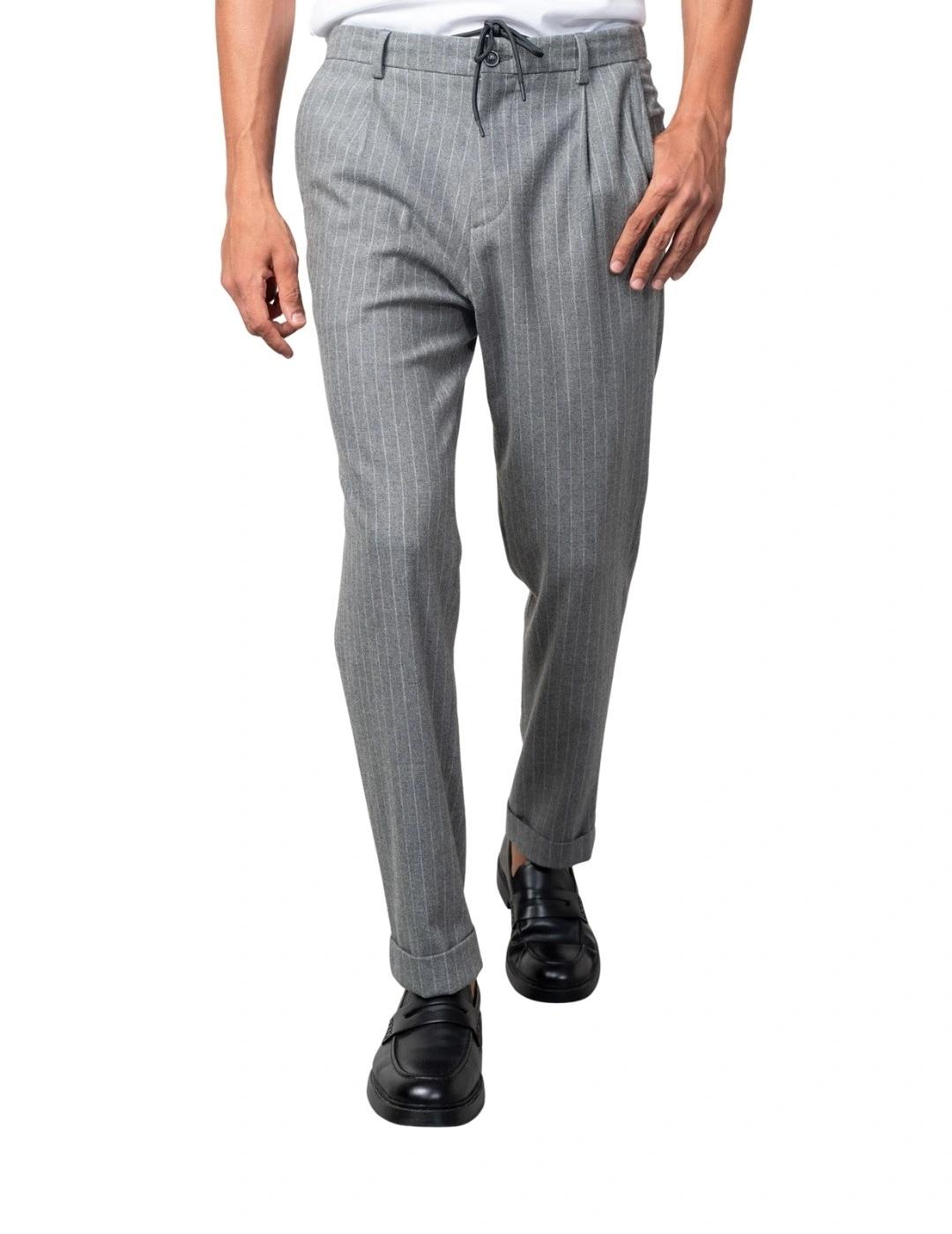 Etiem Pantalón de una pinza con cordón Gris medio