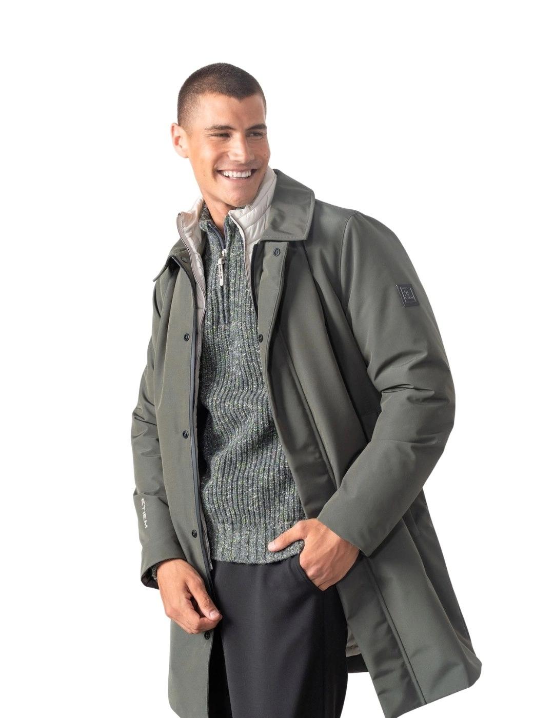 Etiem Trench Verde caqui con chaleco desmontable