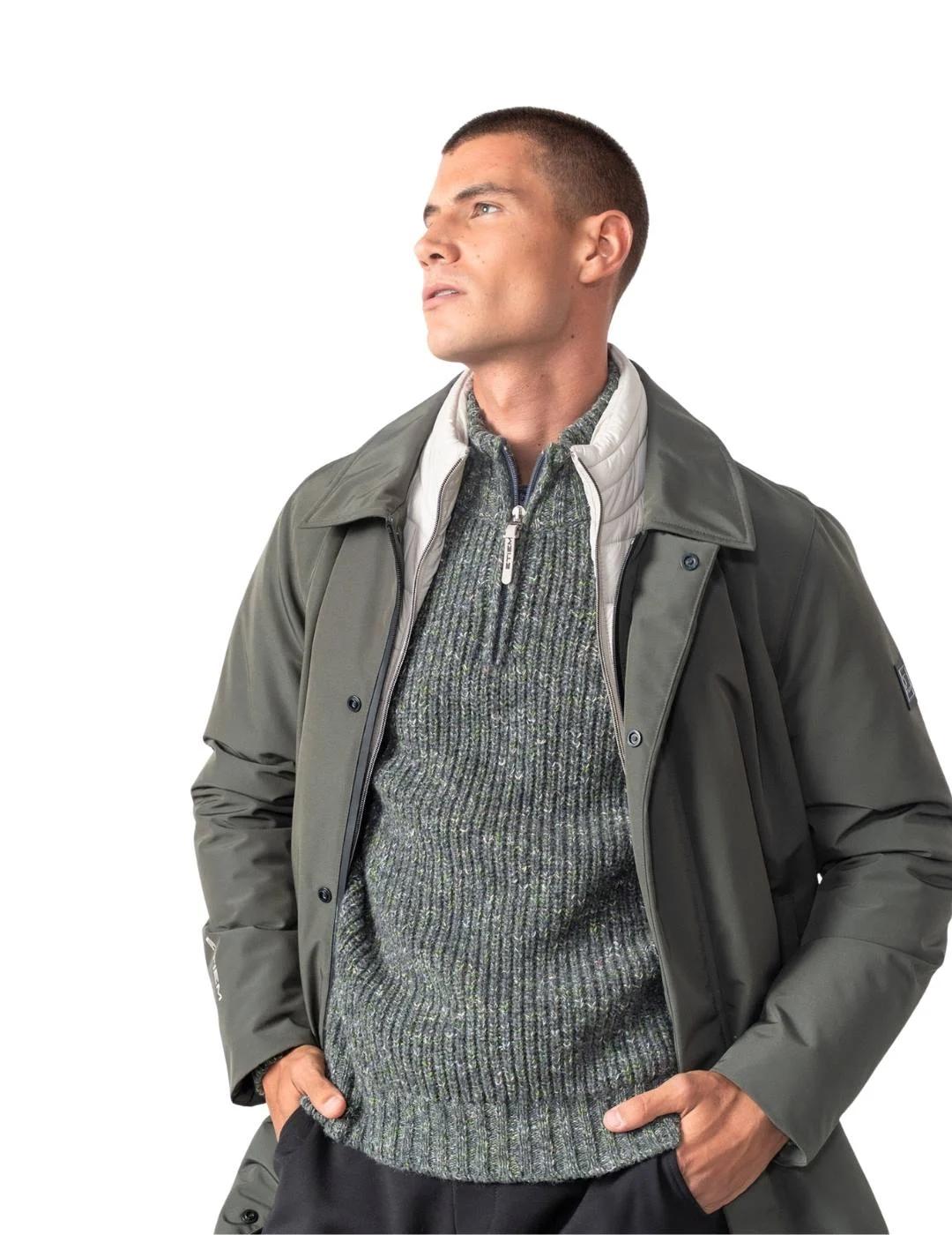 Etiem Trench Verde caqui con chaleco desmontable