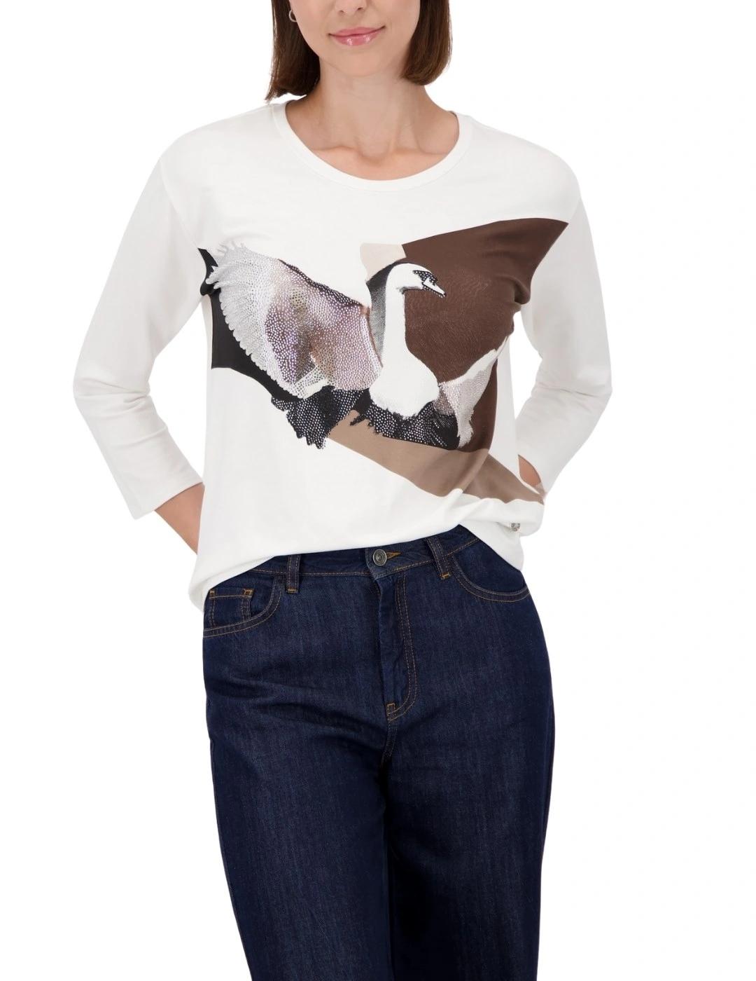 Monari Camiseta Blanca manga tres cuartos