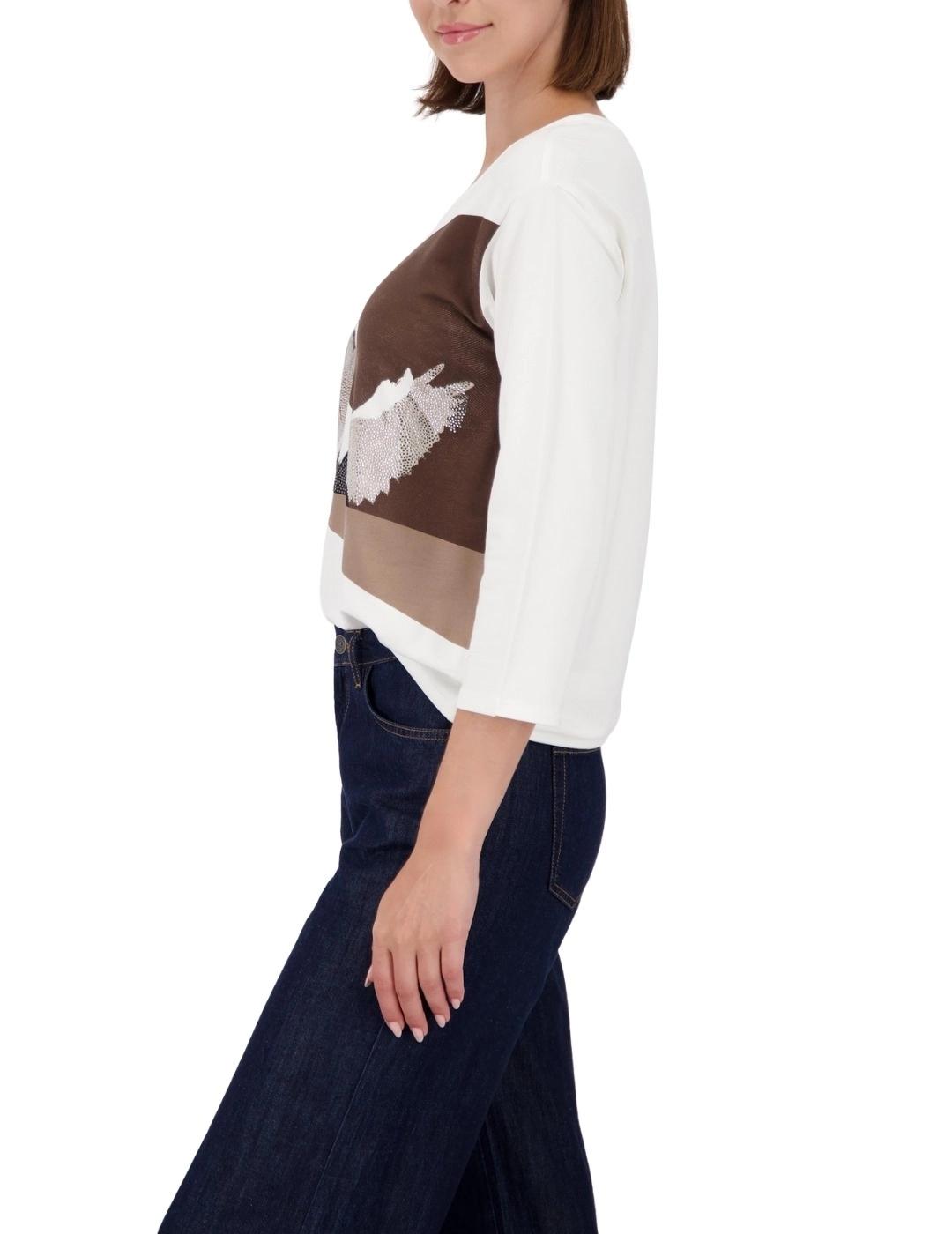 Monari Camiseta Blanca manga tres cuartos