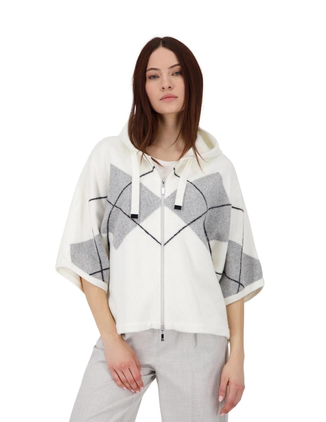 Monari Chaqueta Blanca con rombos grises