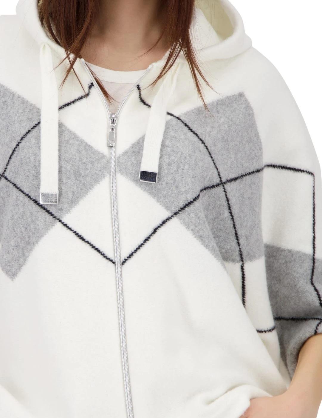 Monari Chaqueta Blanca con rombos grises