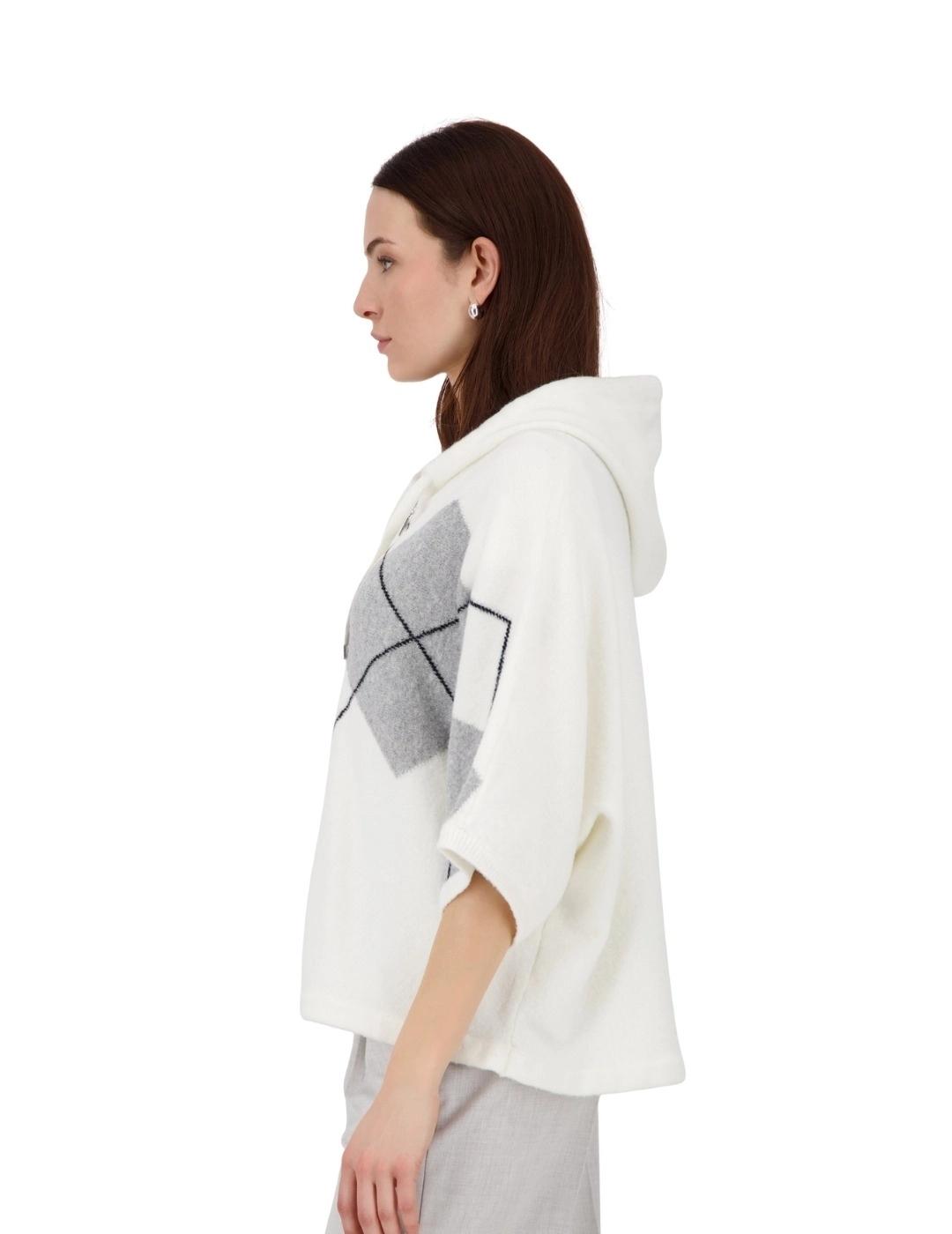 Monari Chaqueta Blanca con rombos grises