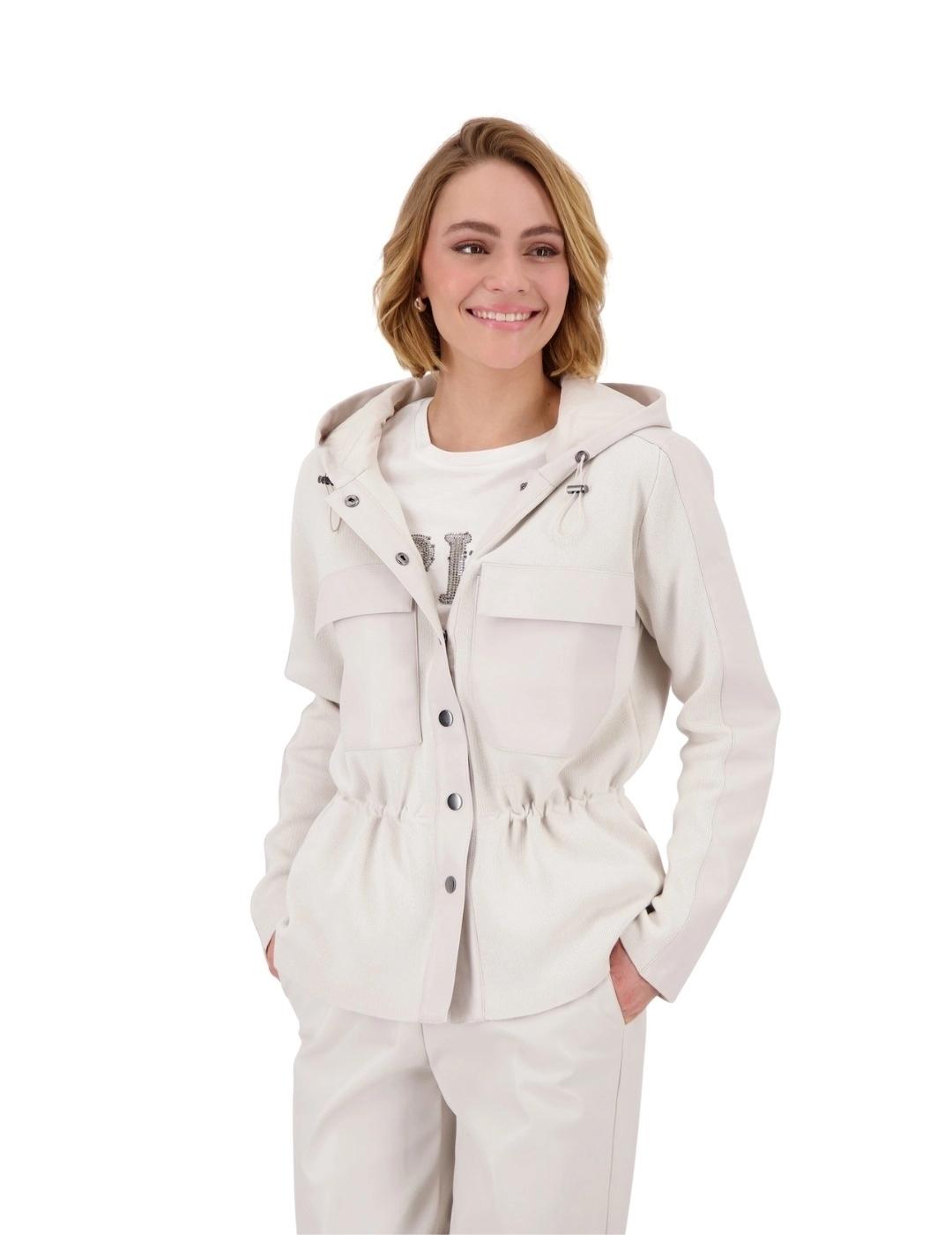 Monari Chaqueta Crema con capucha