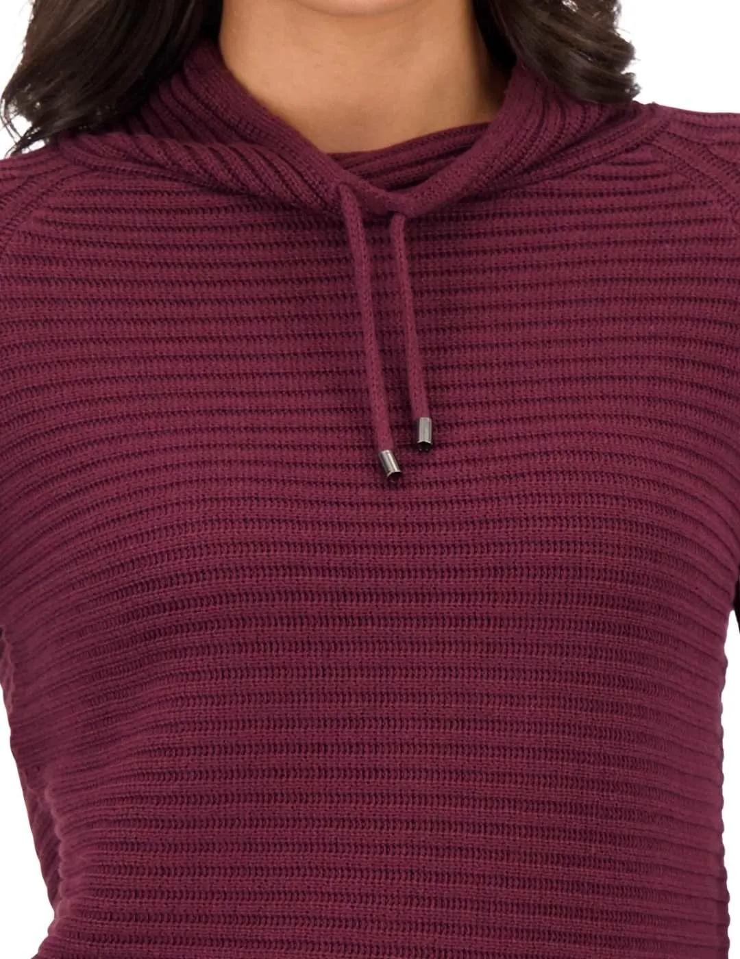 Monari Jersey con cuello y cordones Granate