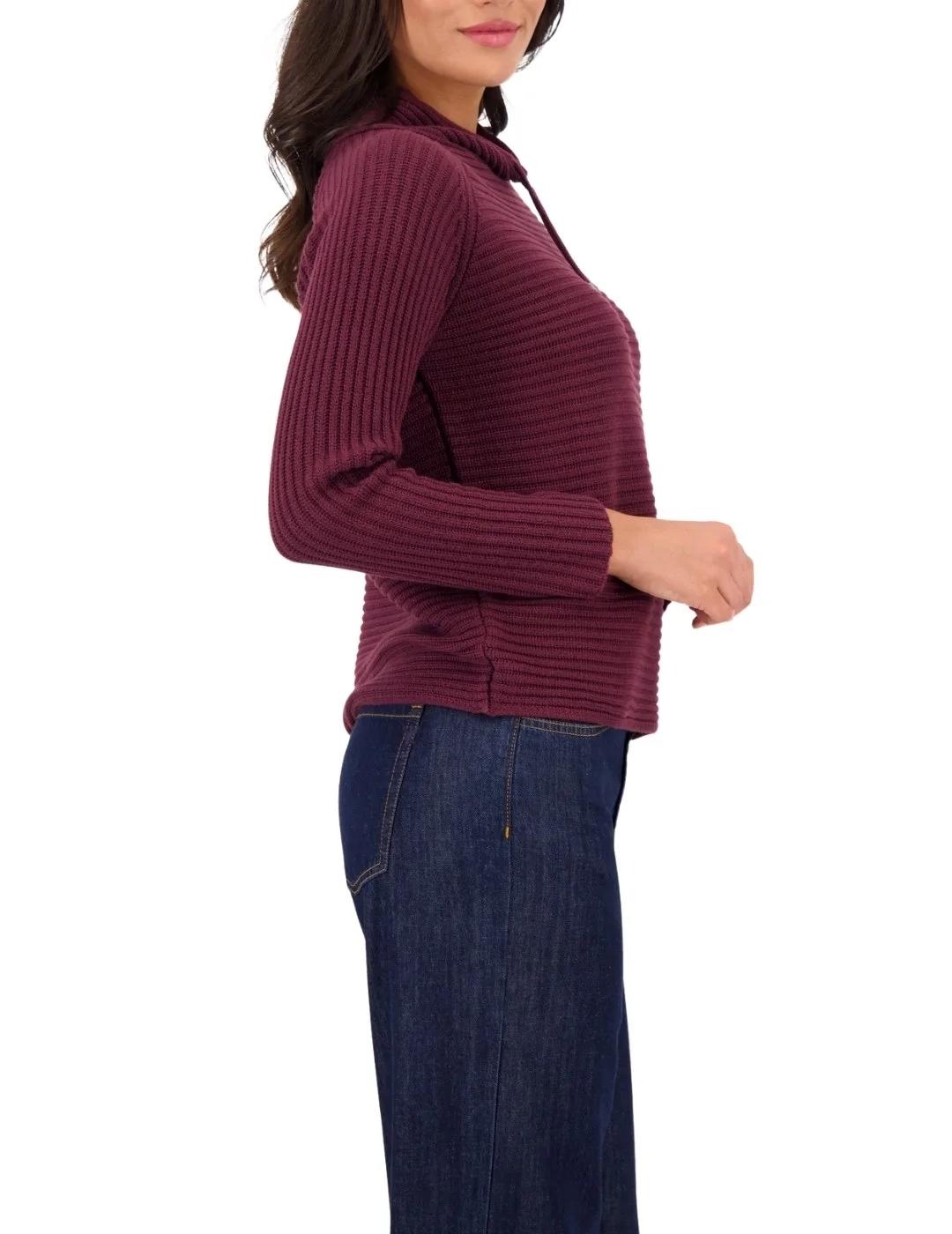 Monari Jersey con cuello y cordones Granate