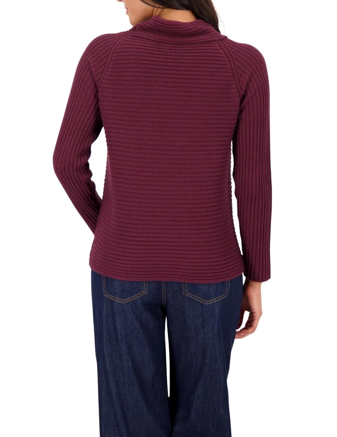 Monari Jersey con cuello y cordones Granate