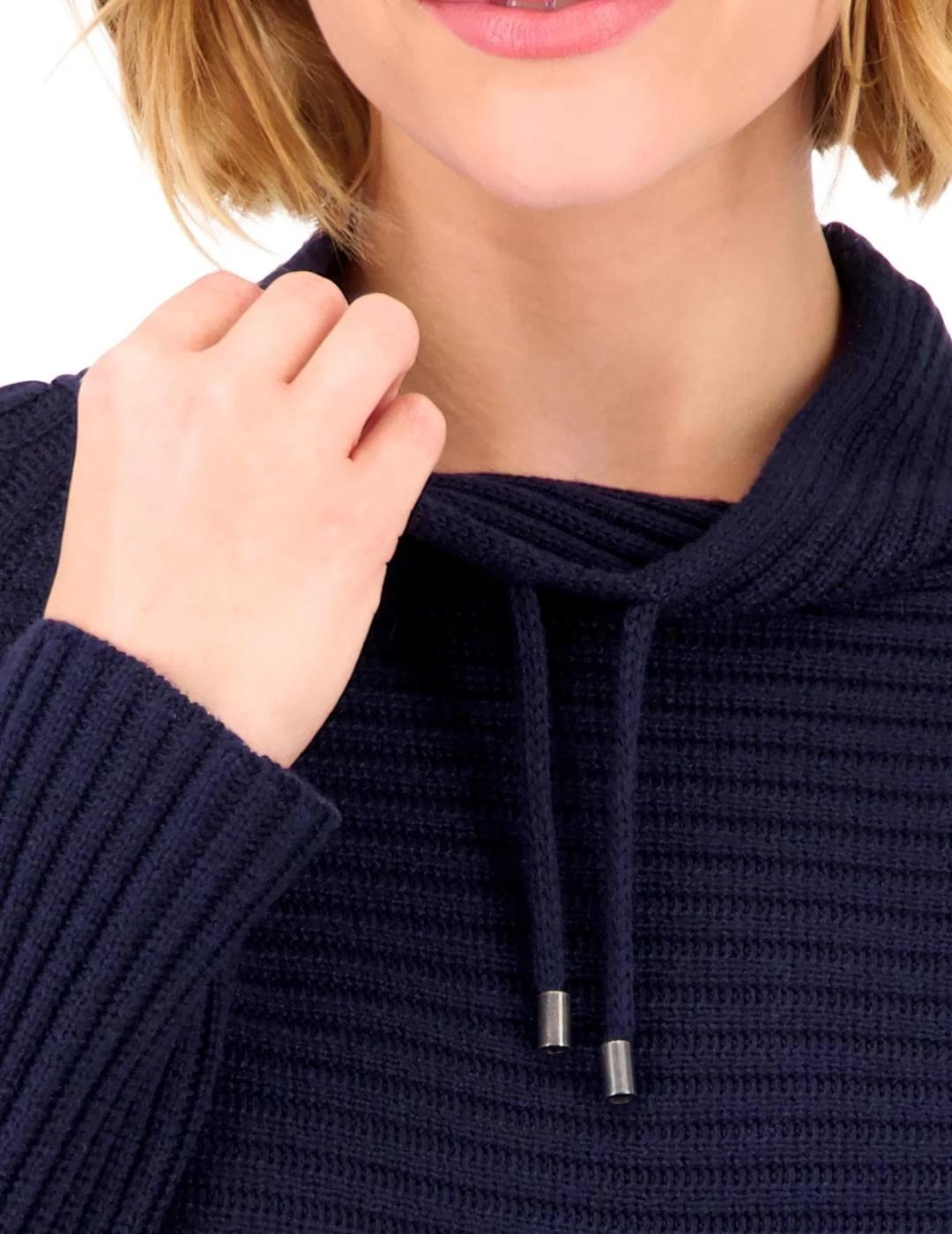 Monari Jersey con cuello y cordones Azul marino