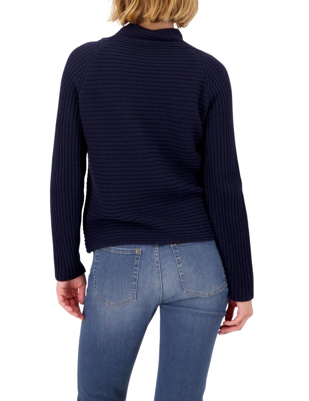 Monari Jersey con cuello y cordones Azul marino