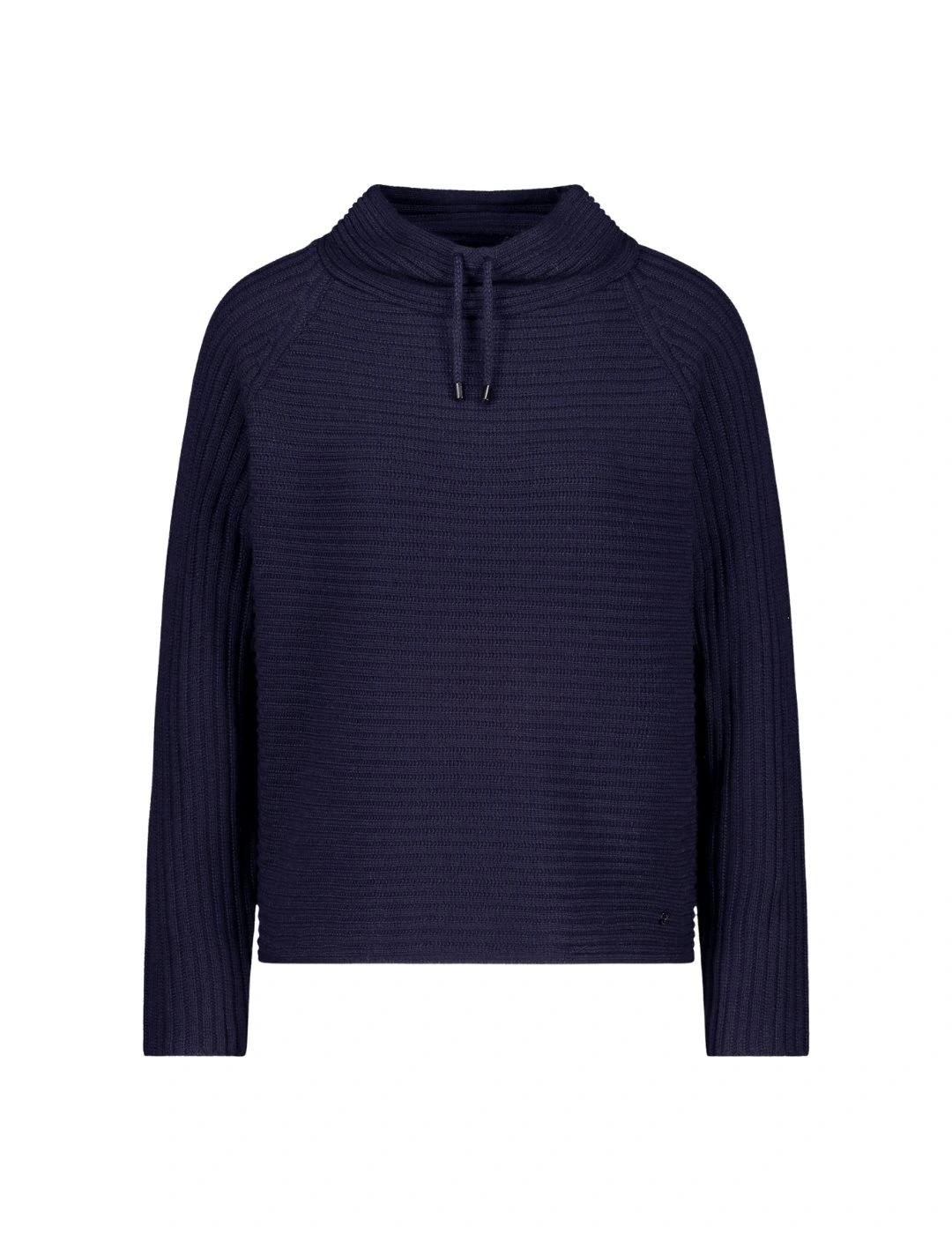 Monari Jersey con cuello y cordones Azul marino