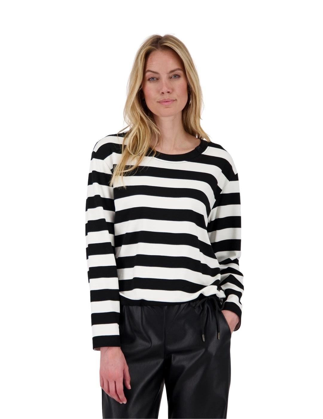 Monari Sudadera de rayas Blanco y negro