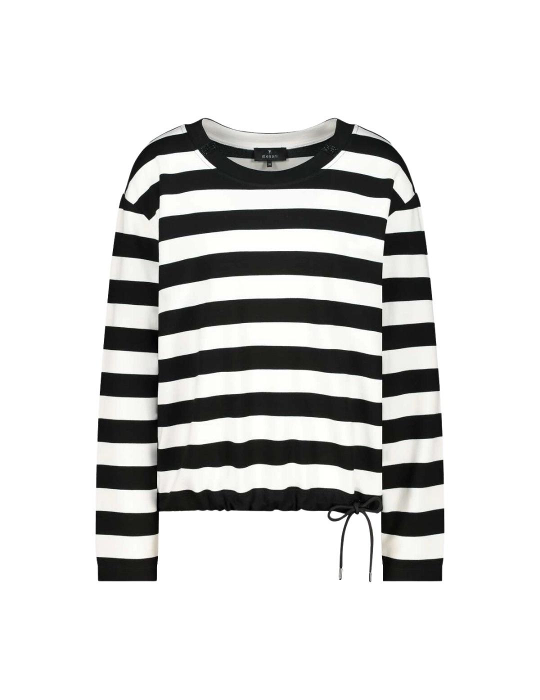Monari Sudadera de rayas Blanco y negro