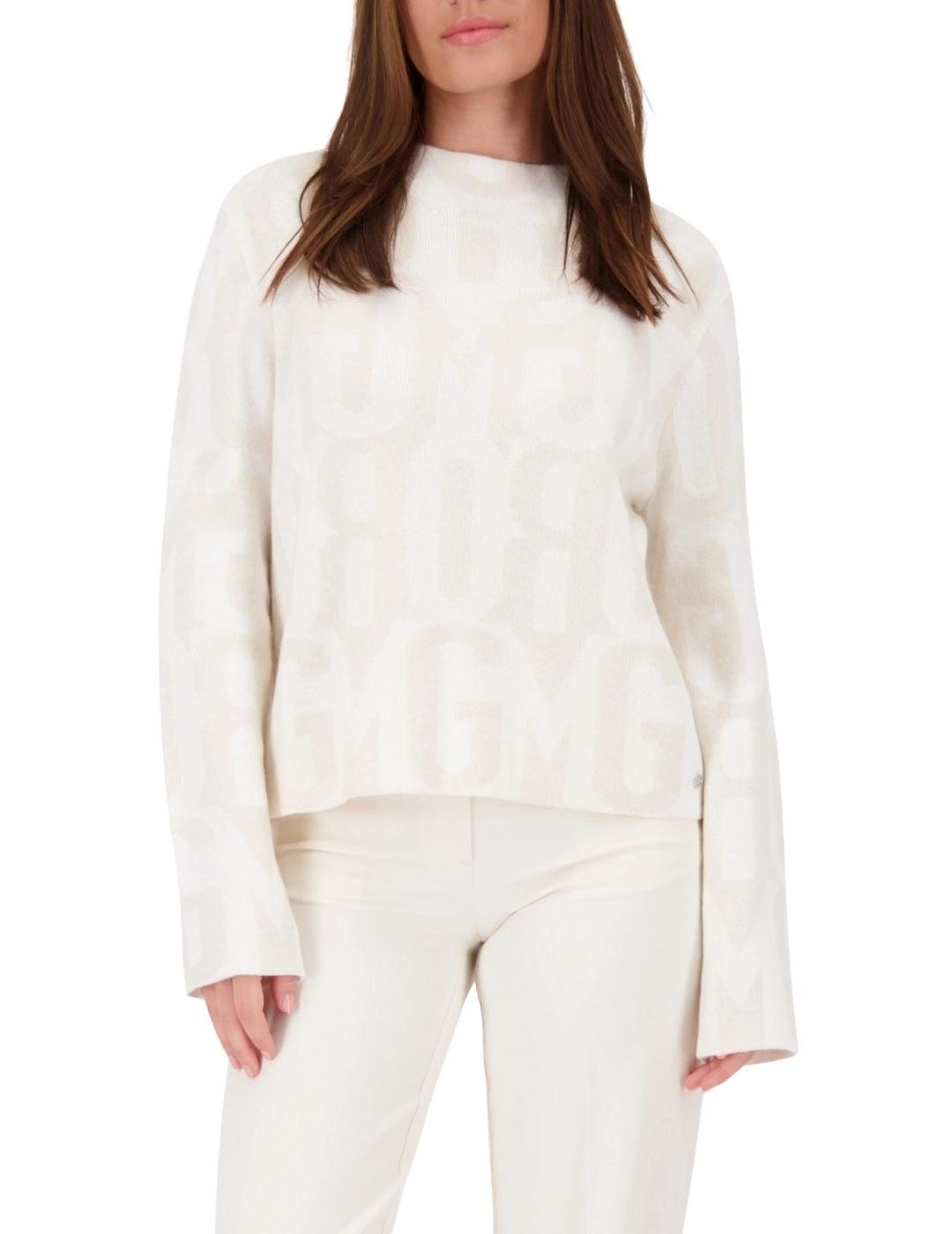 Monari Jersey Beige con patrón