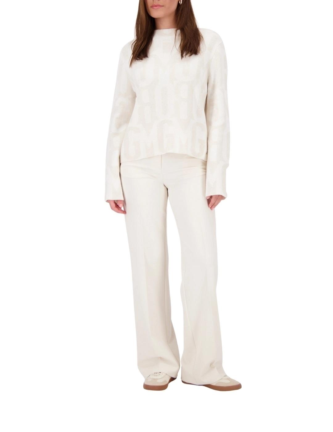 Monari Jersey Beige con patrón