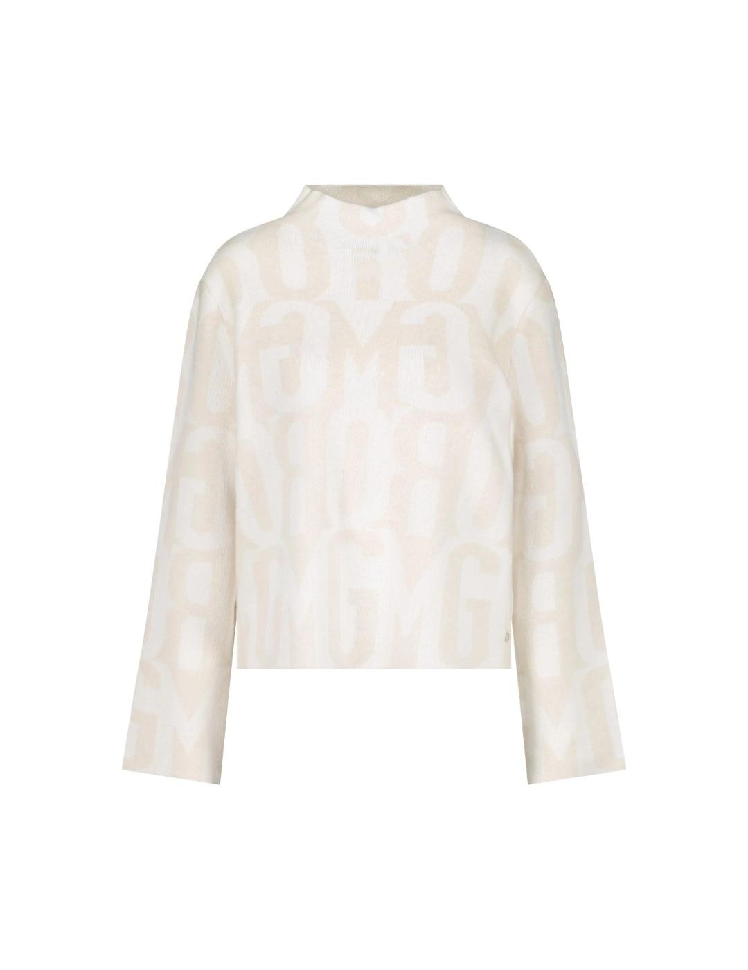 Monari Jersey Beige con patrón