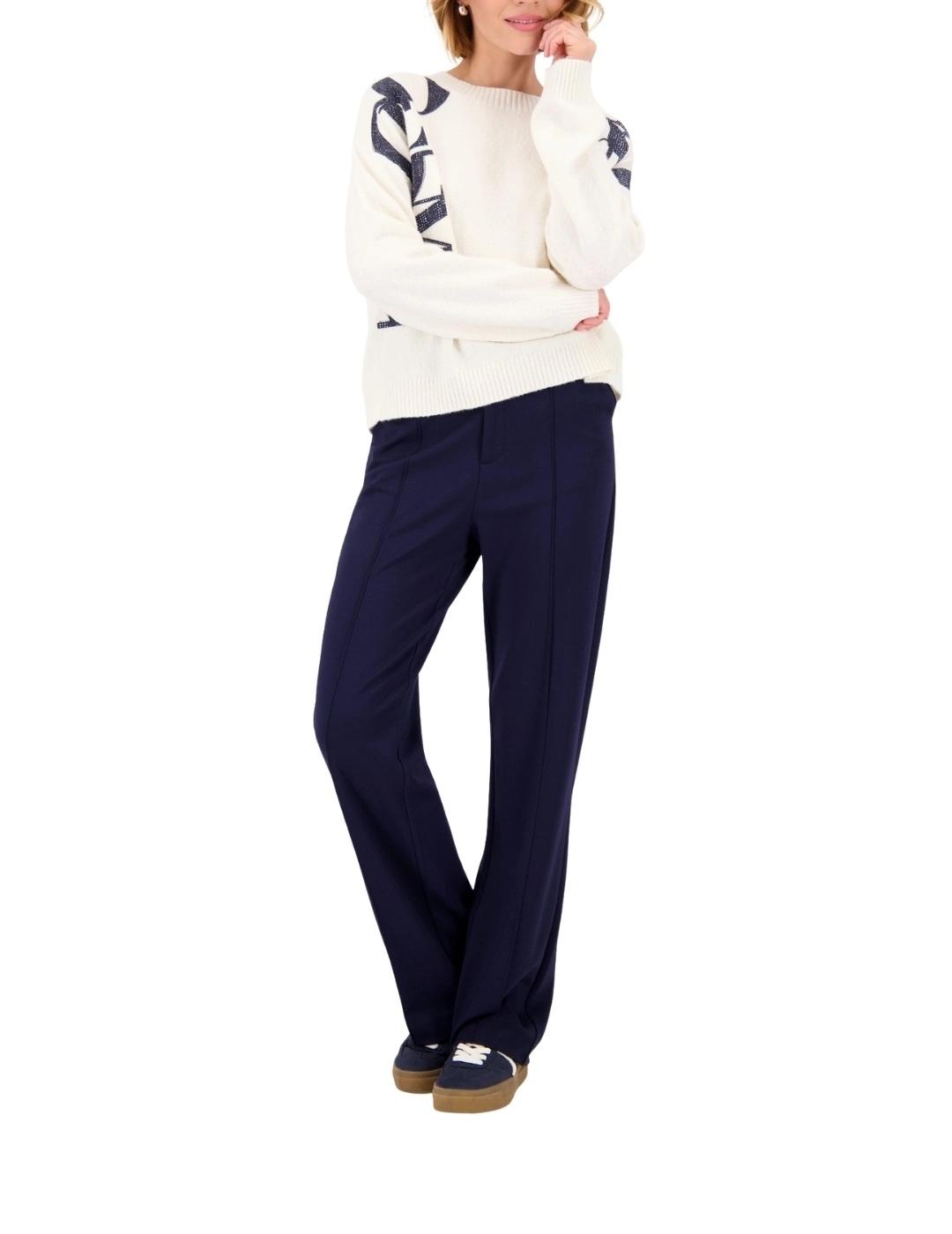 Monari Jersey Blanco detalles azules con brillos