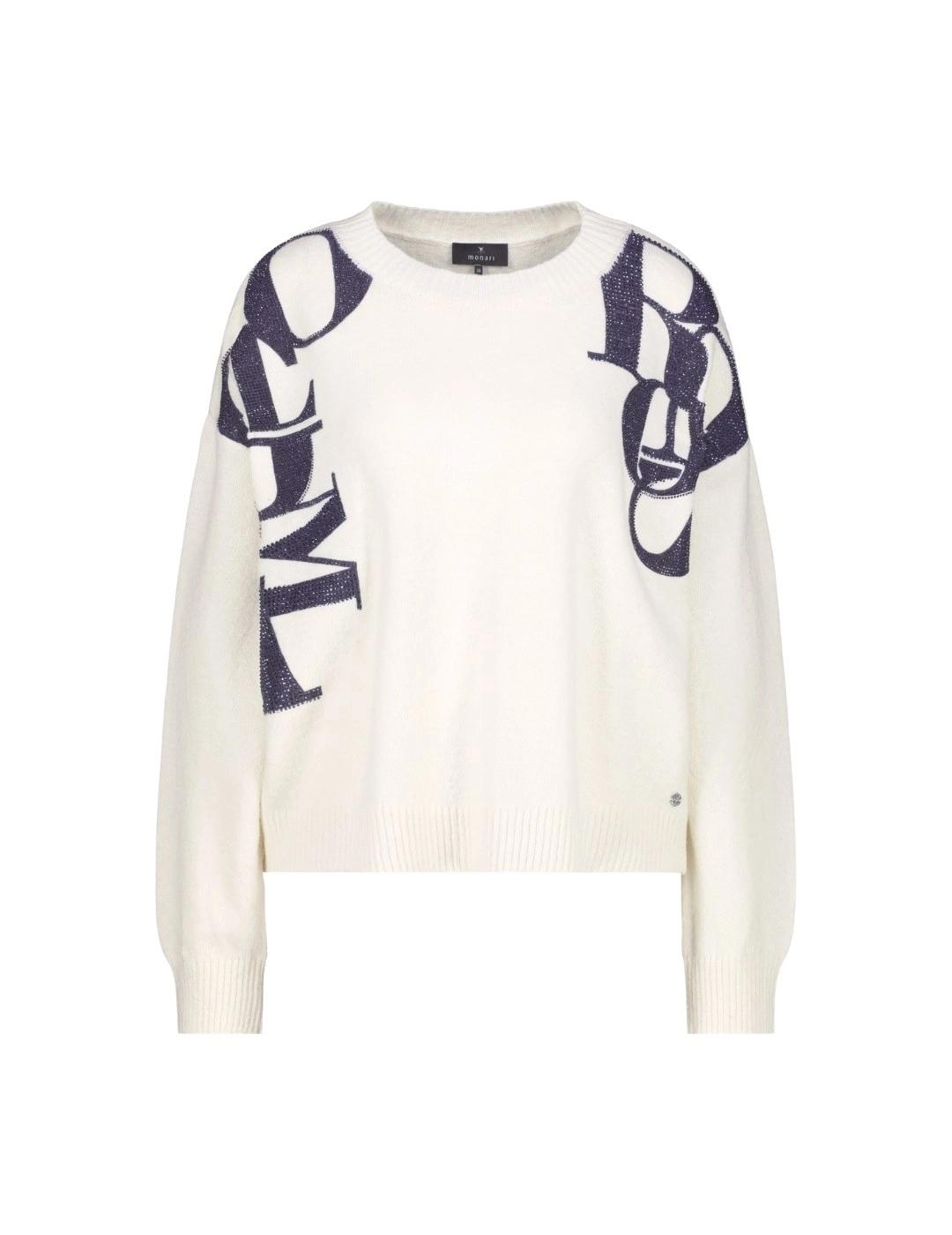 Monari Jersey Blanco detalles azules con brillos