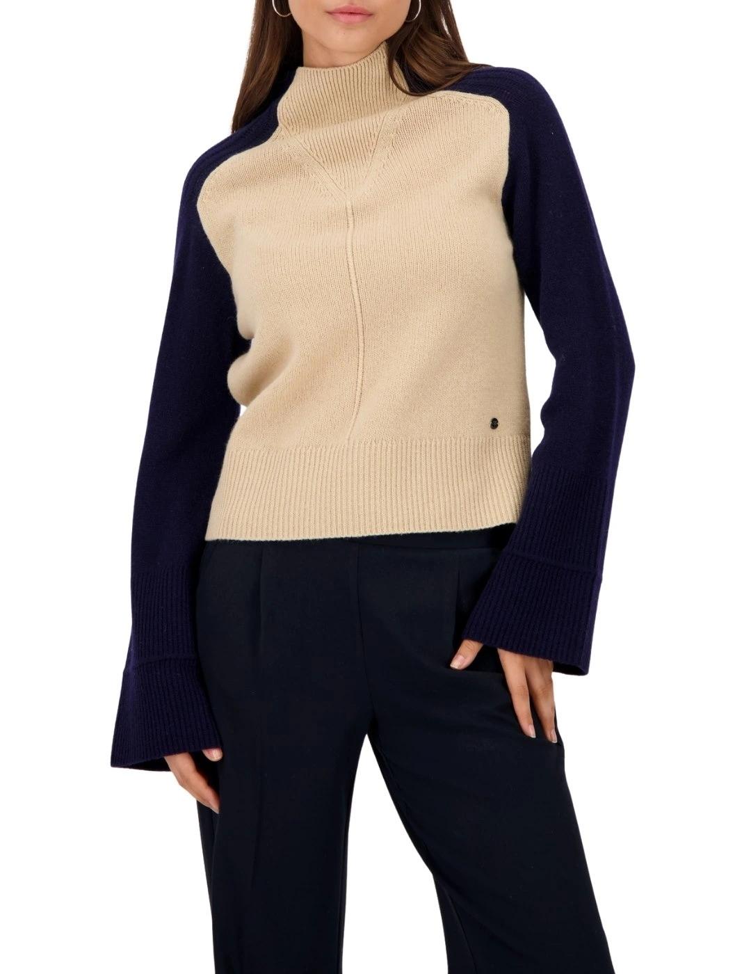 Monari Jersey Beige con mangas negras