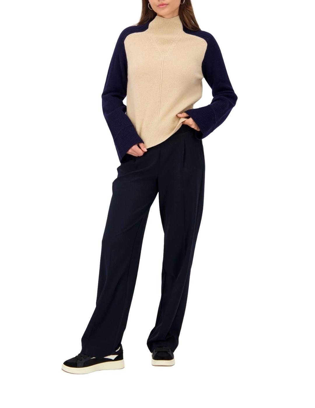 Monari Jersey Beige con mangas negras