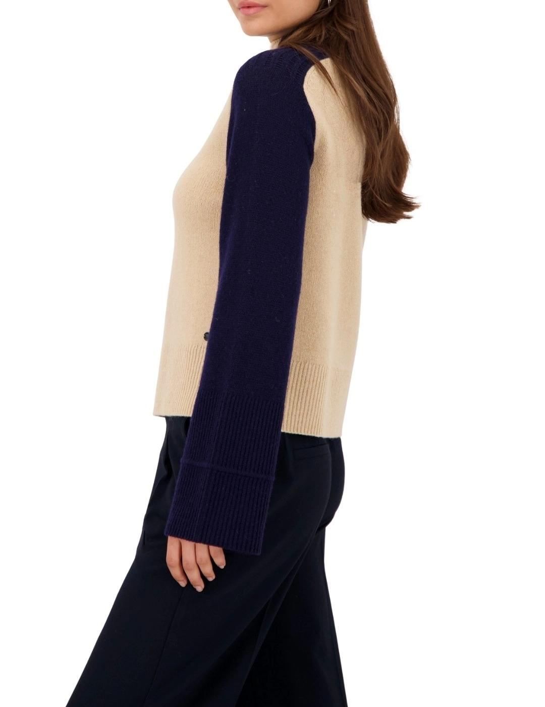 Monari Jersey Beige con mangas negras