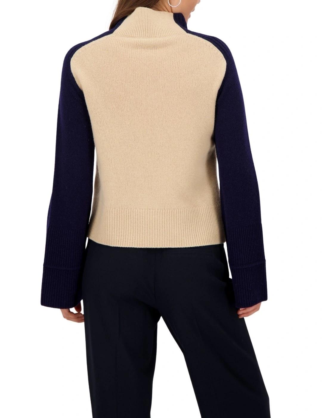 Monari Jersey Beige con mangas negras