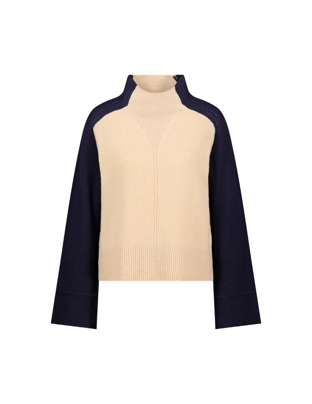 Monari Jersey Beige con mangas negras