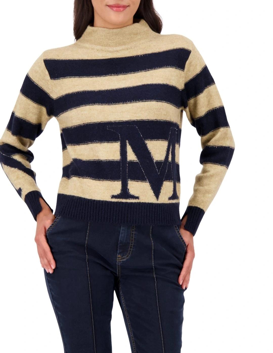 Monari Jersey de rayas Beige