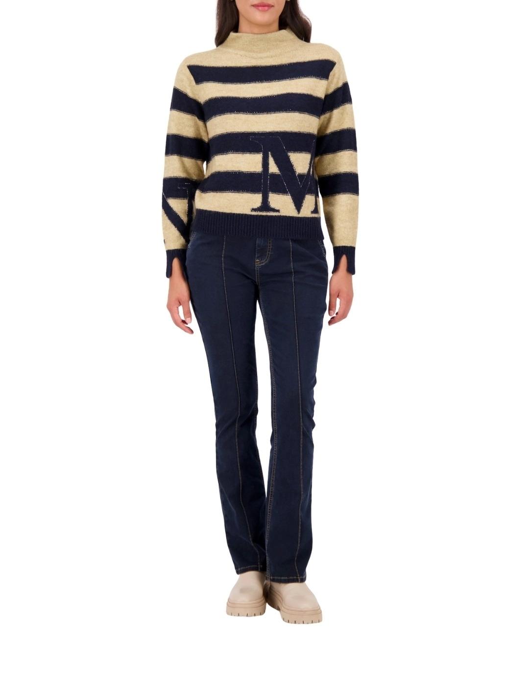 Monari Jersey de rayas Beige