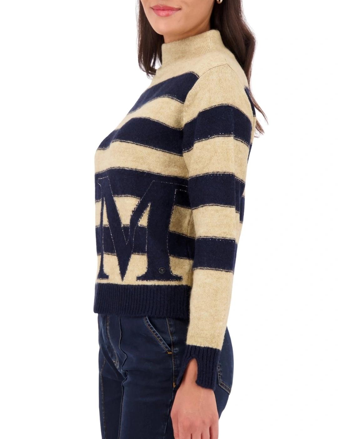 Monari Jersey de rayas Beige
