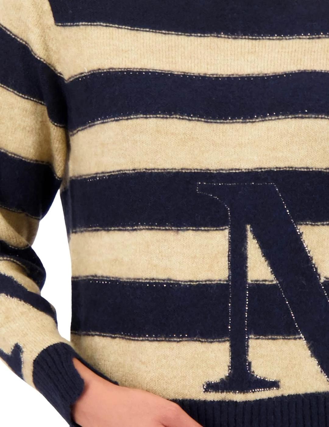 Monari Jersey de rayas Beige