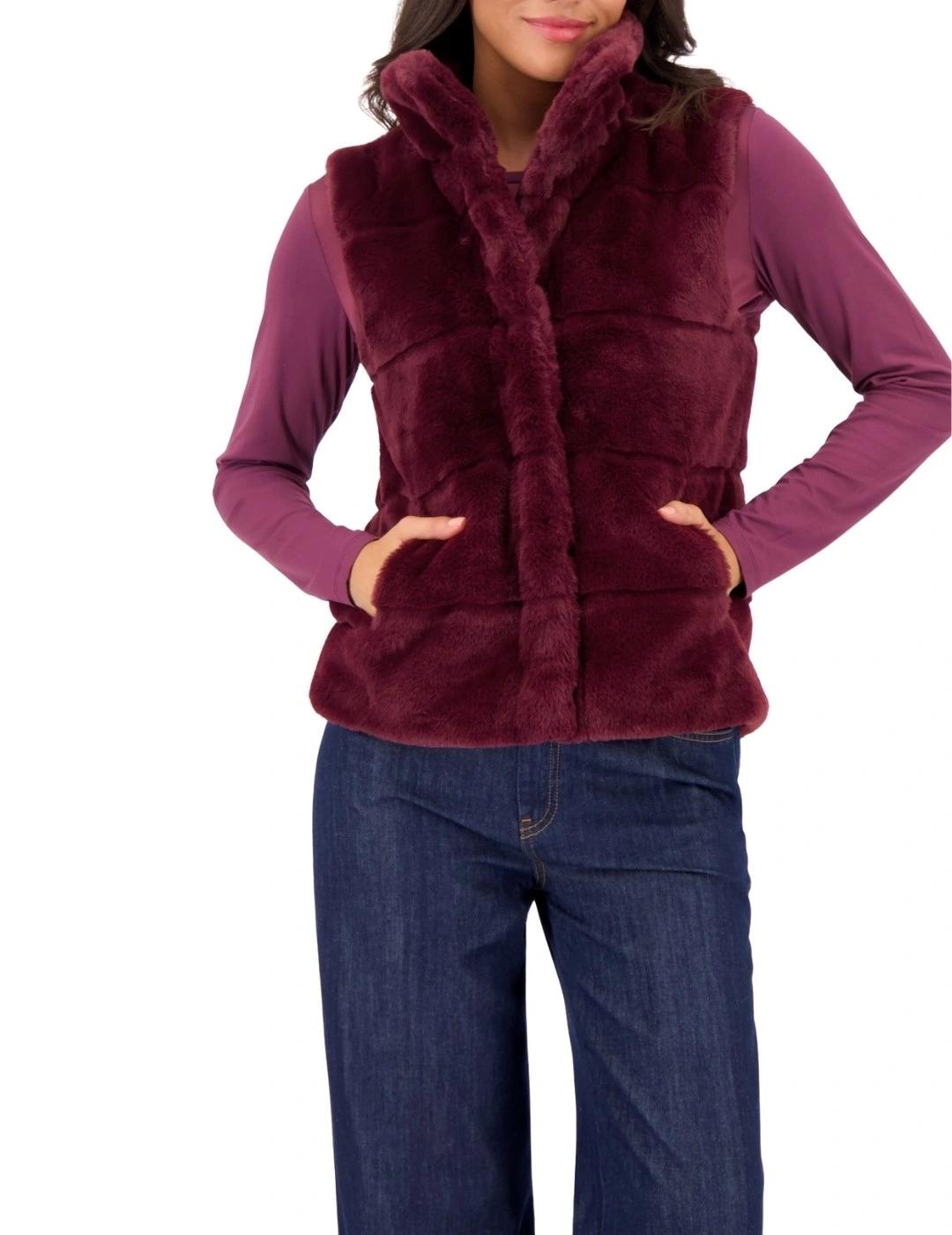 Monari Chaleco de pelo Granate