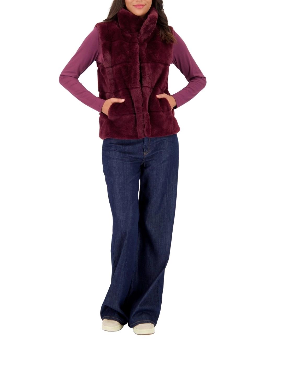 Monari Chaleco de pelo Granate