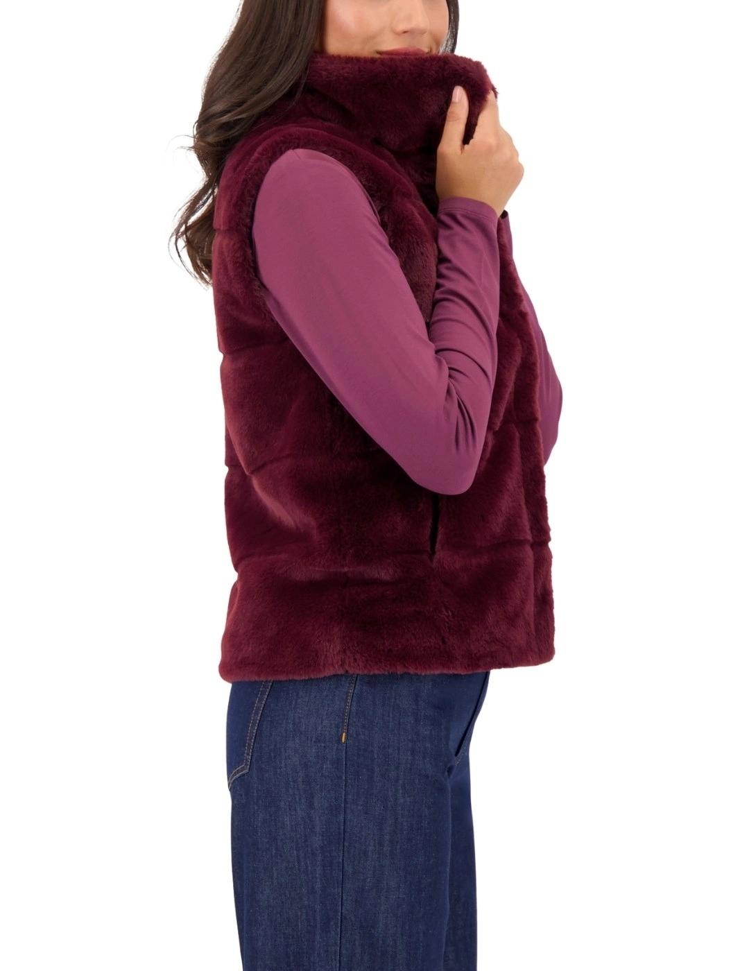 Monari Chaleco de pelo Granate