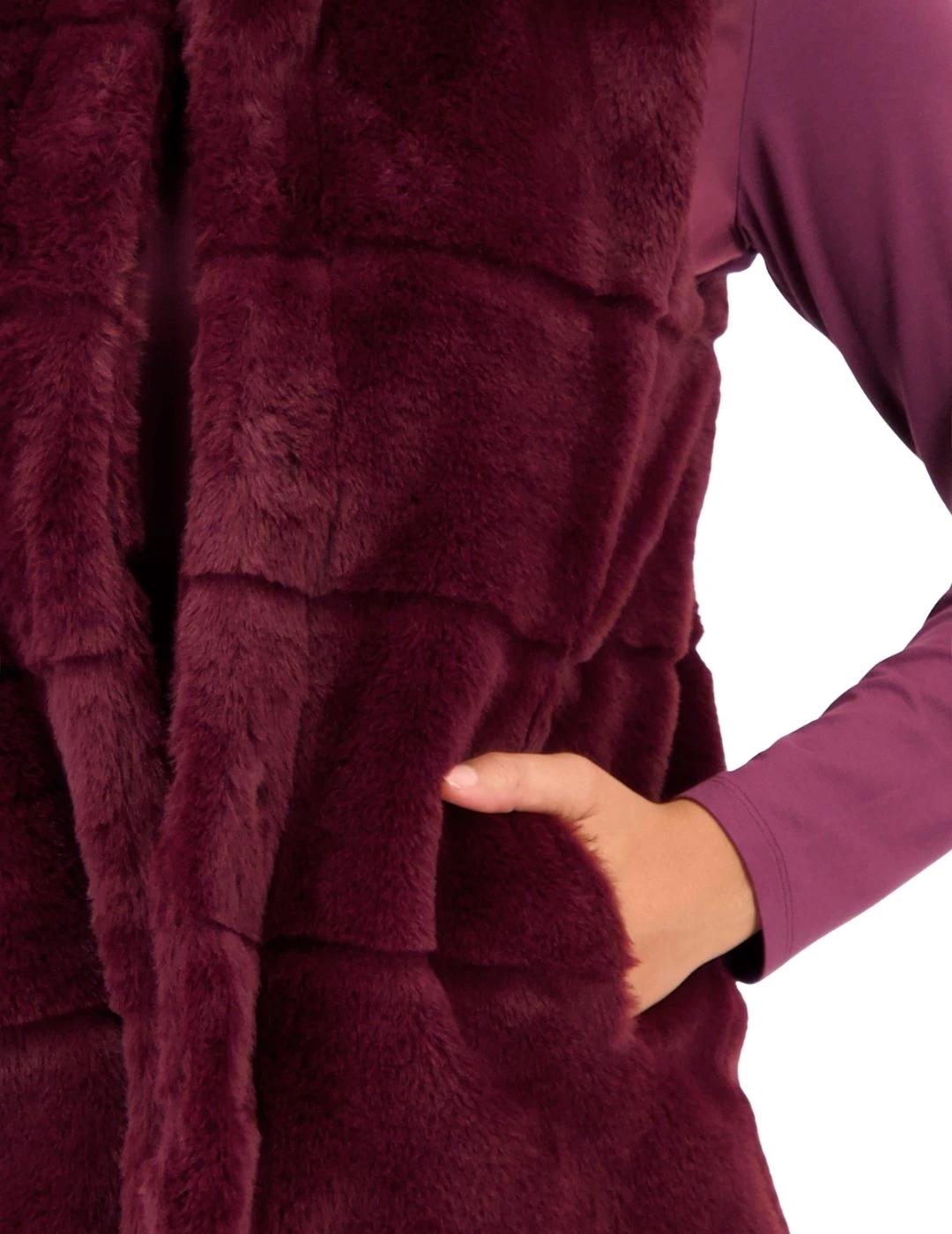 Monari Chaleco de pelo Granate