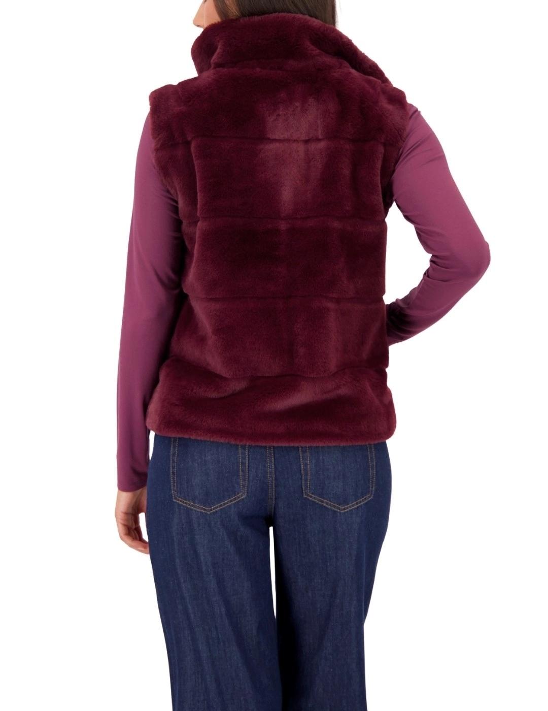 Monari Chaleco de pelo Granate