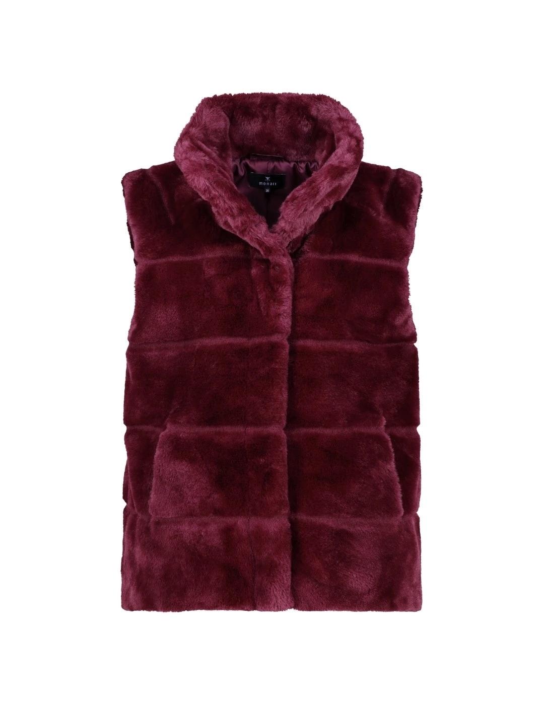 Monari Chaleco de pelo Granate