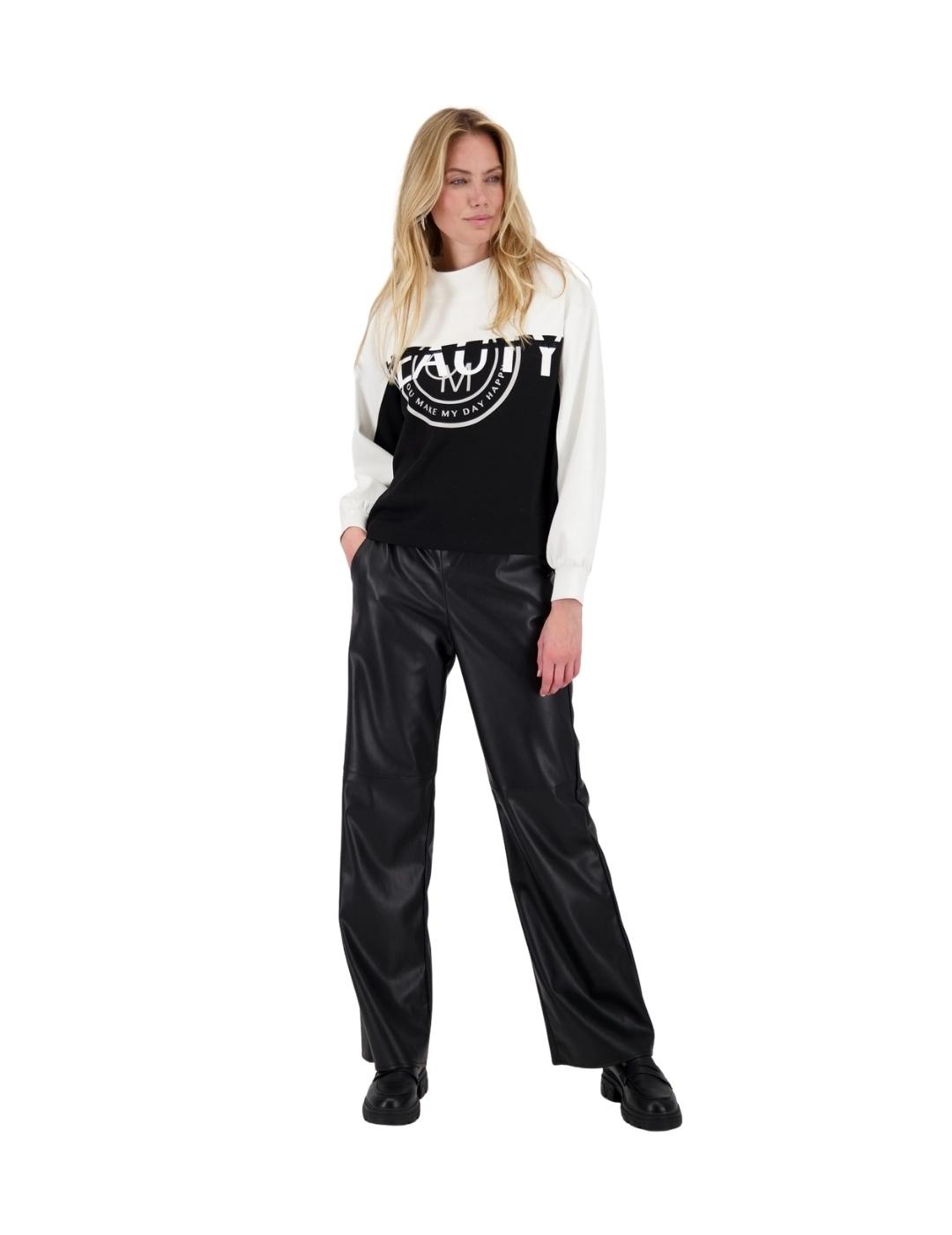 Monari Sudadera sin capucha Blanco y negro