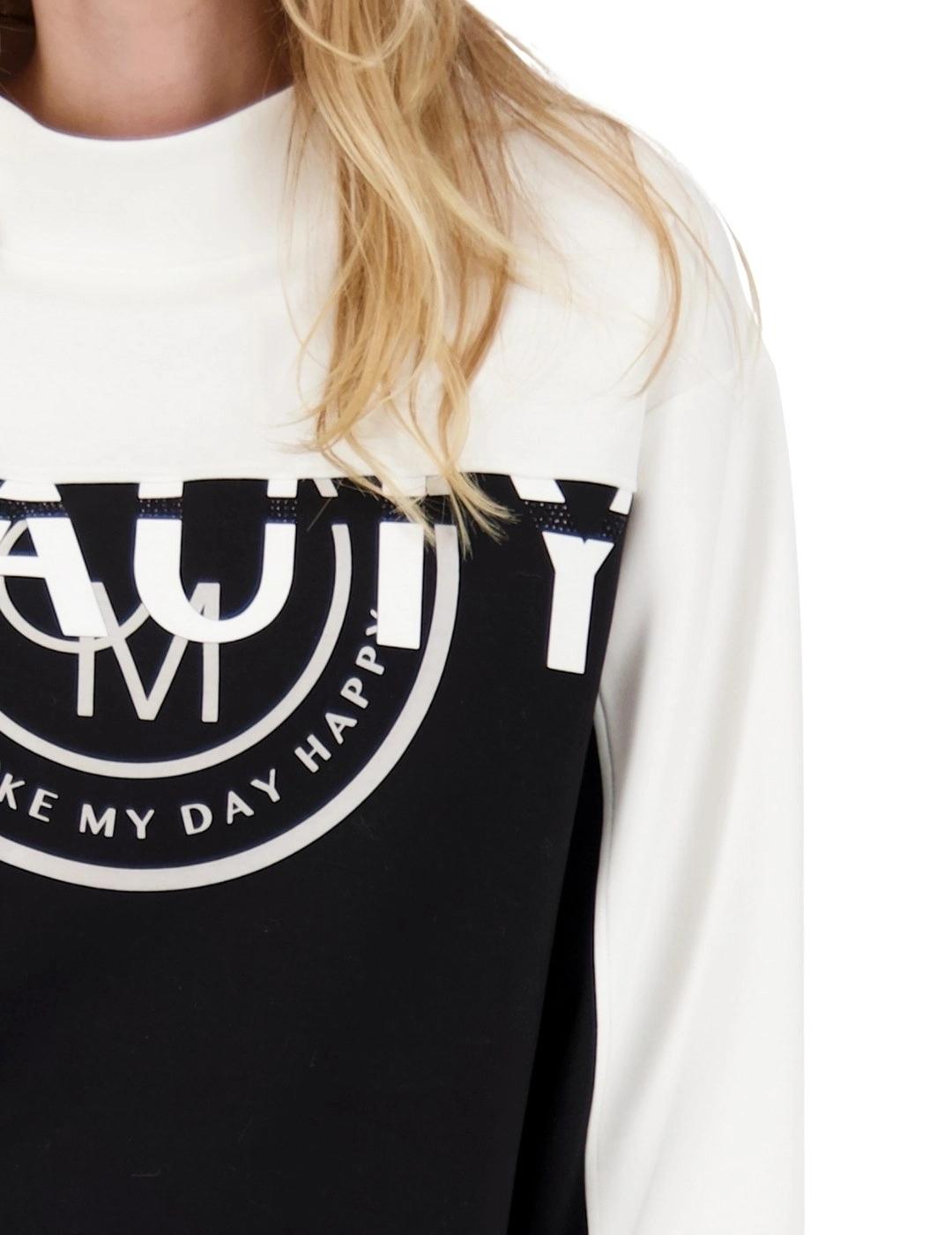 Monari Sudadera sin capucha Blanco y negro