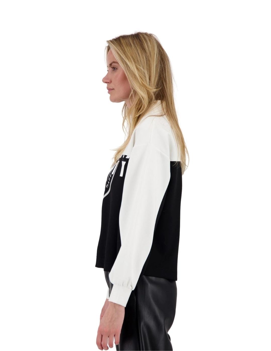 Monari Sudadera sin capucha Blanco y negro