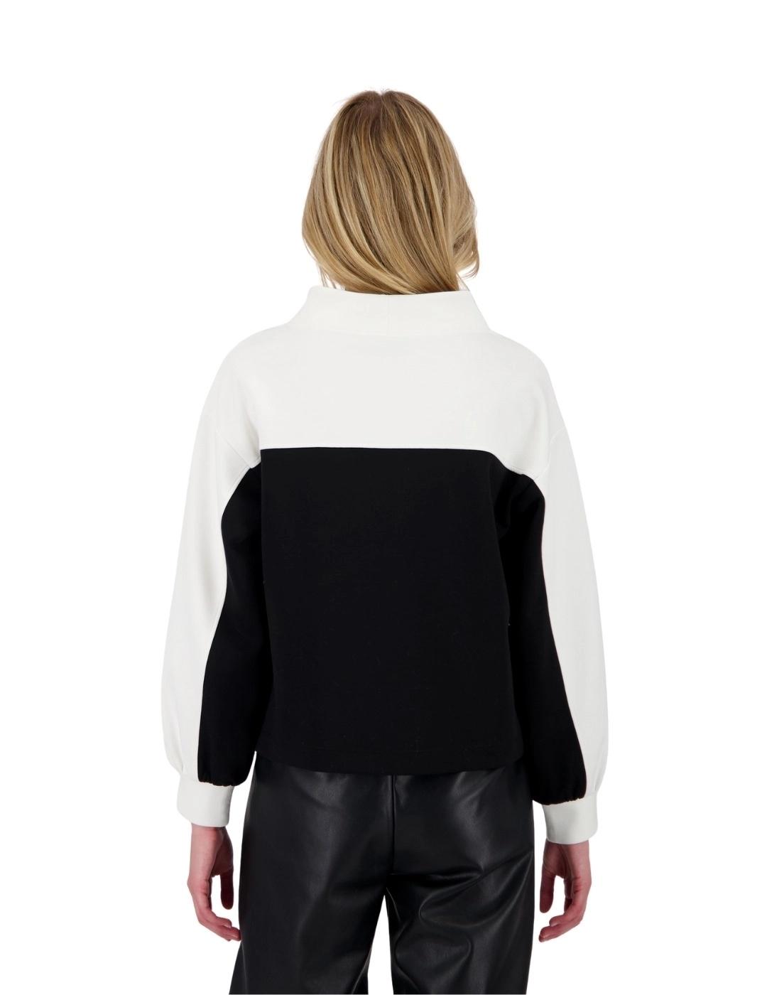 Monari Sudadera sin capucha Blanco y negro