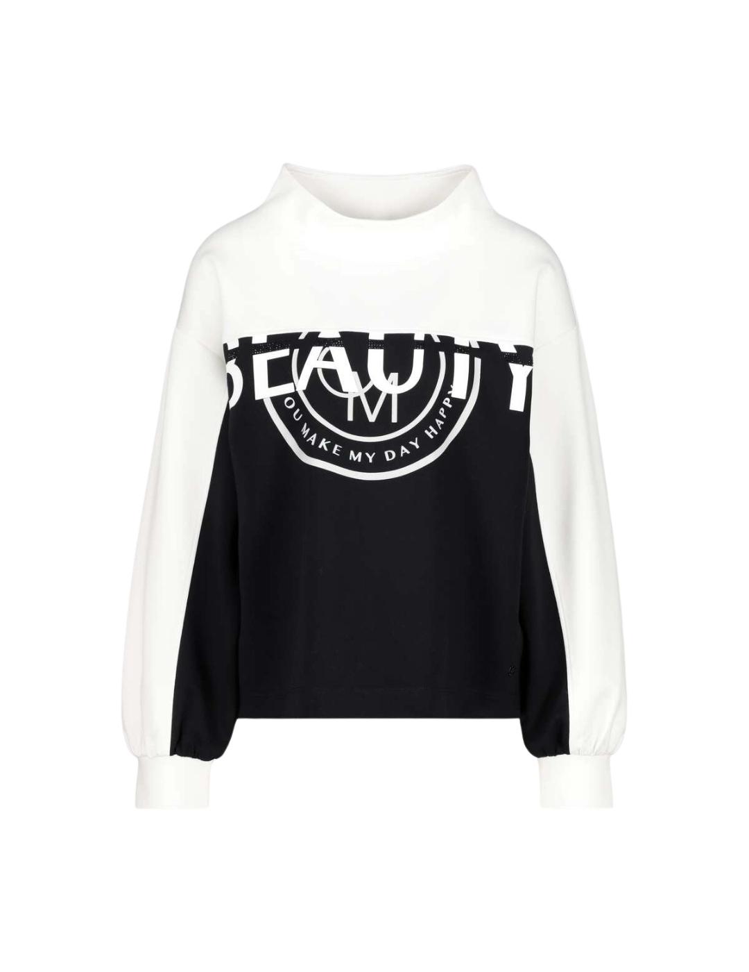 Monari Sudadera sin capucha Blanco y negro