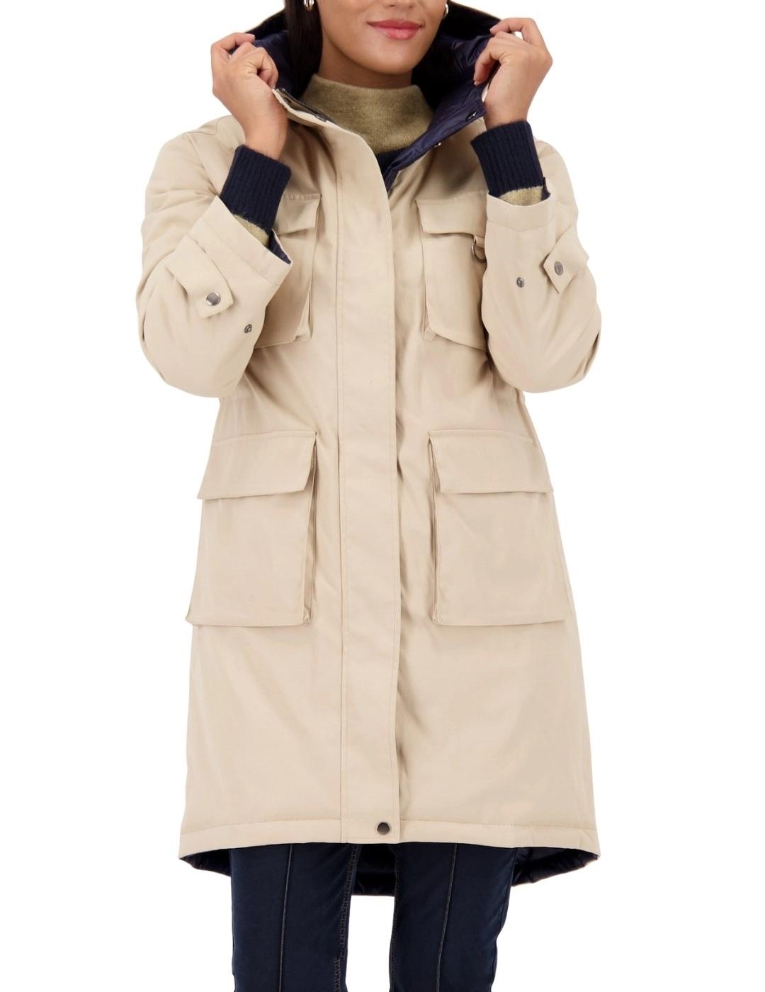 Monari Parka reversible Beige y Azul