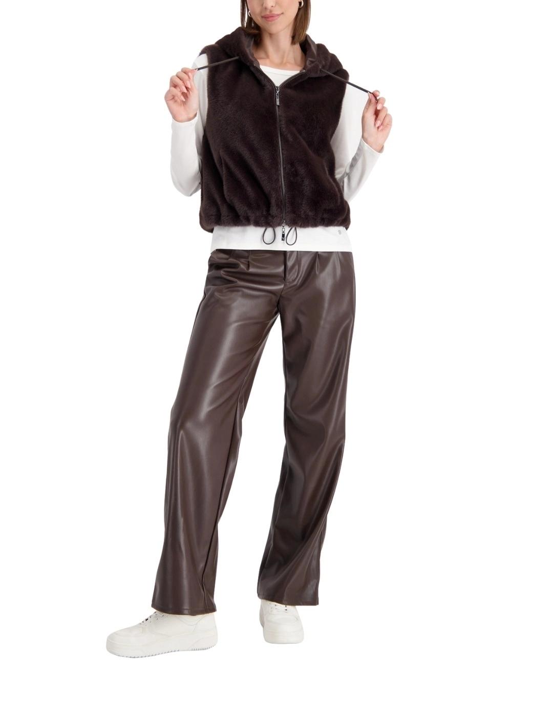 Monari Chaleco de pelo Marrón oscuro