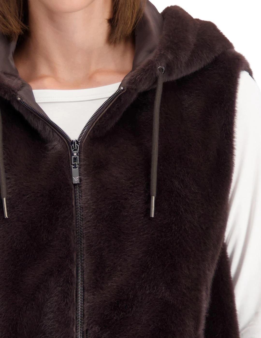 Monari Chaleco de pelo Marrón oscuro