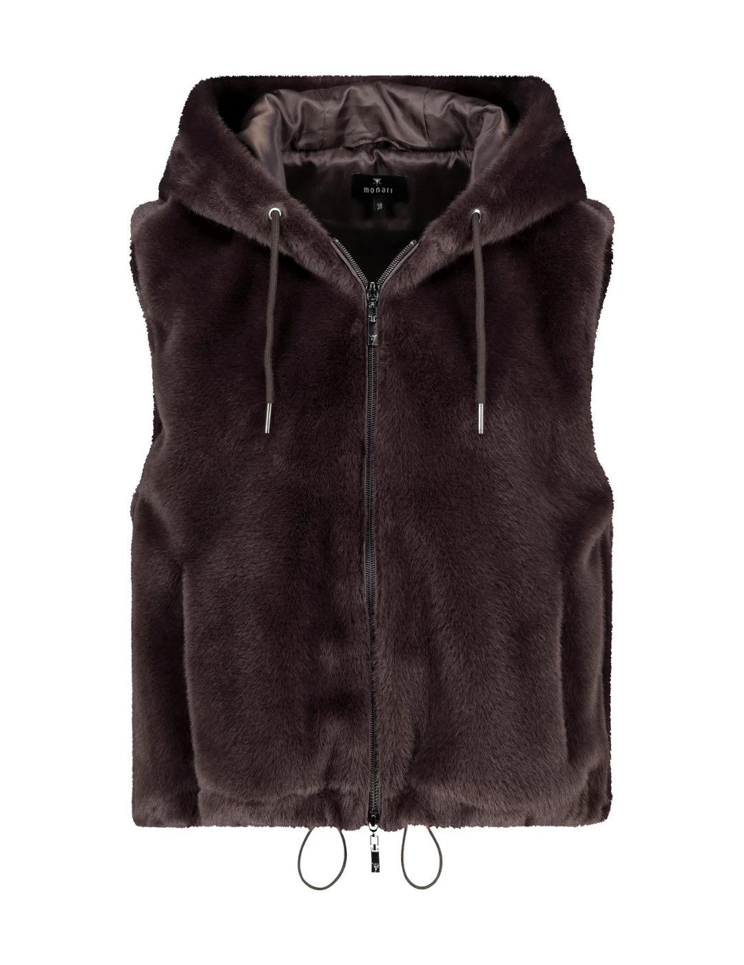 Monari Chaleco de pelo Marrón oscuro