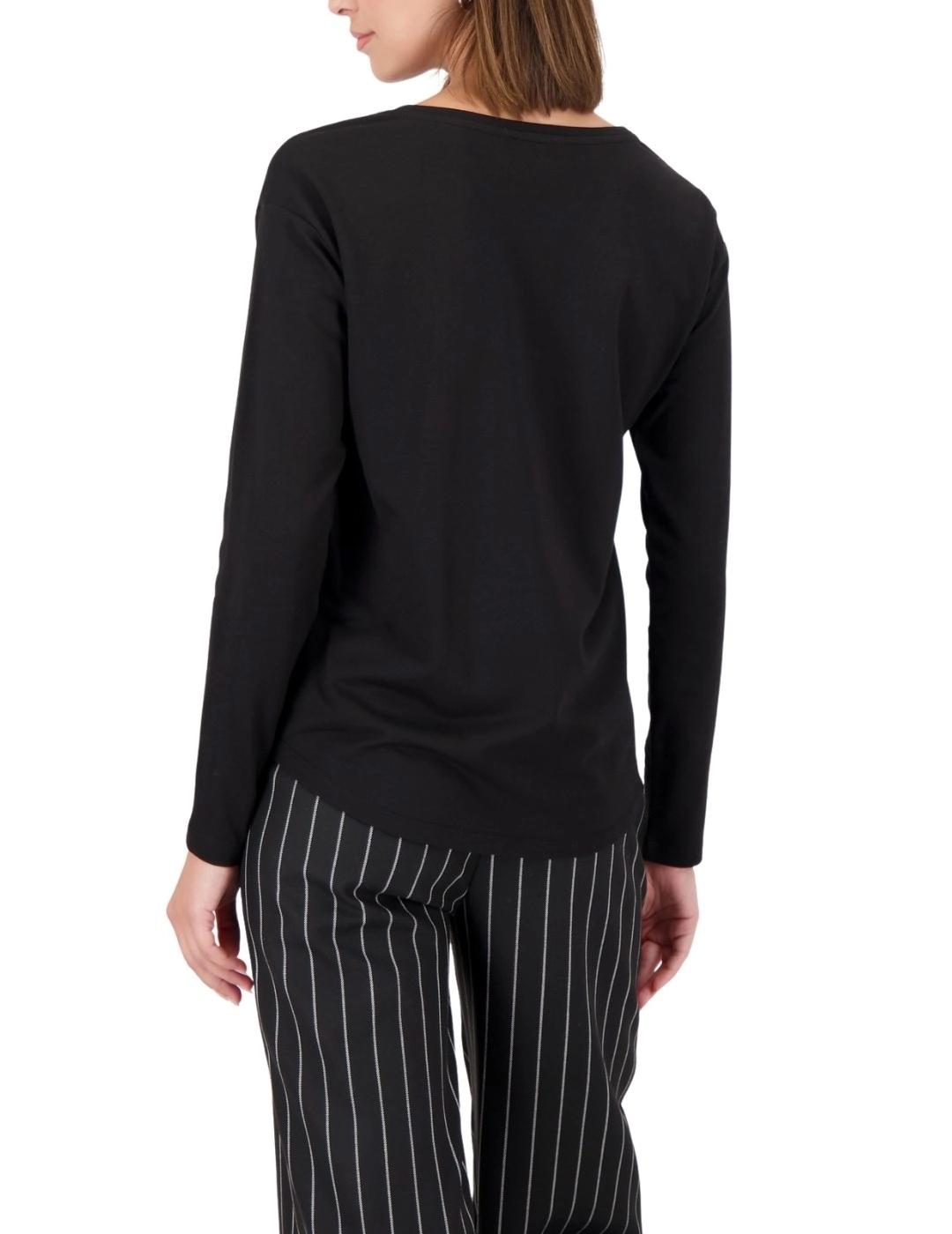 Monari Camiseta Negra estampado frontal