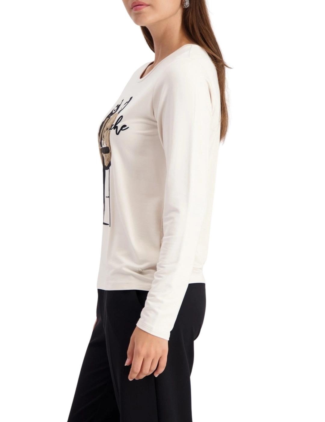 Monari Camiseta Blanca con dibujo