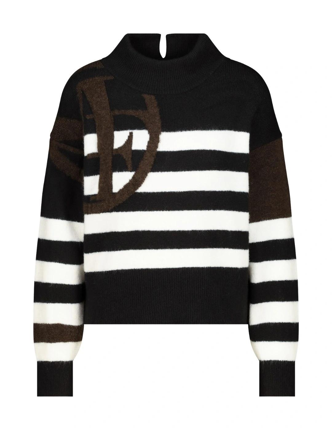 Monari Jersey de rayas Negro y blanco