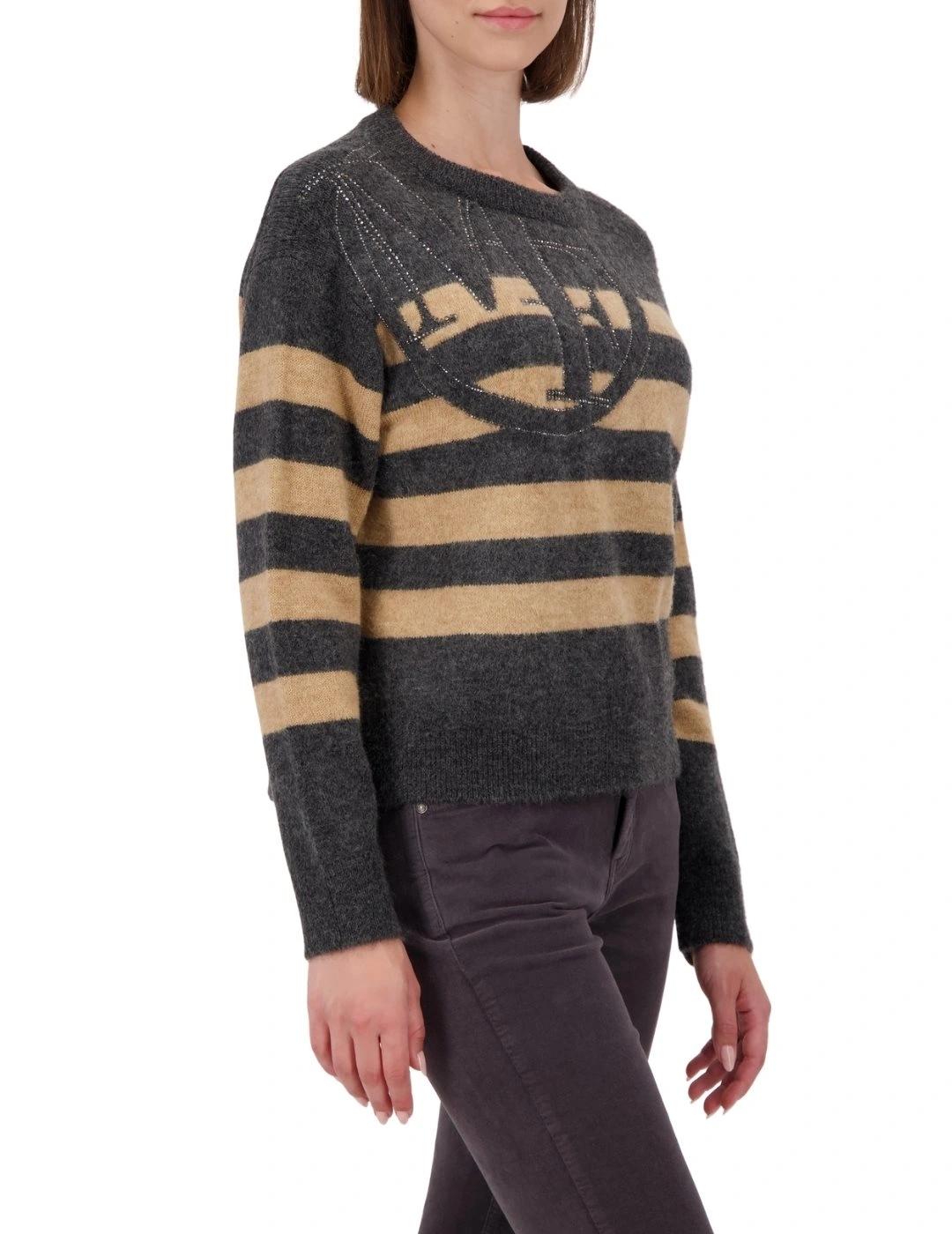 Monari Jersey de rayas Beige y gris